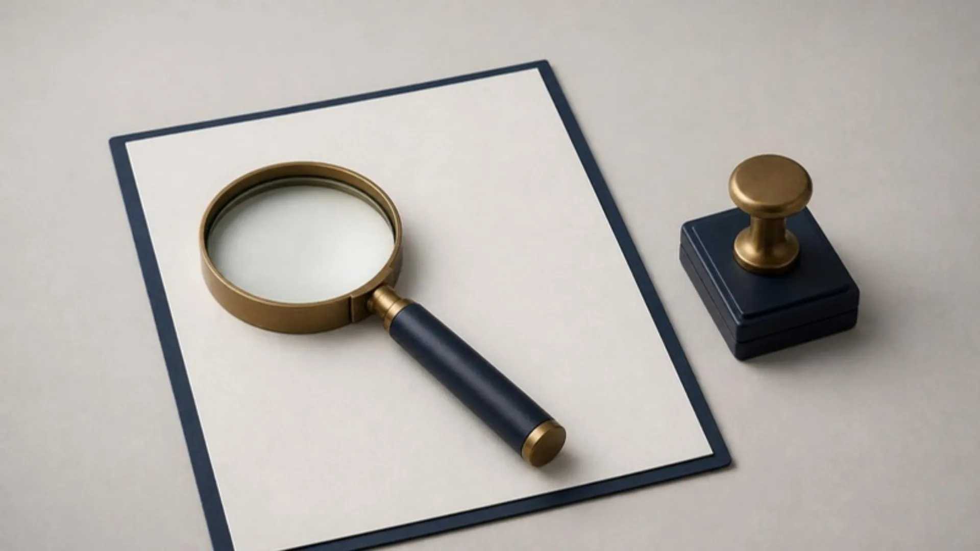 Lupa sobre documento de matrícula, representando a verificação feita antes do lance